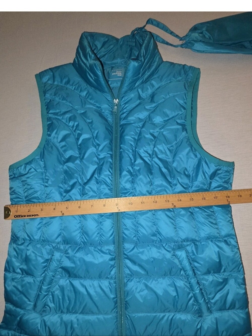 BE INSPIRED Down Filled Quilted Puffer Vest Packable Women’s Turquoise Large - Picture 3 of 5